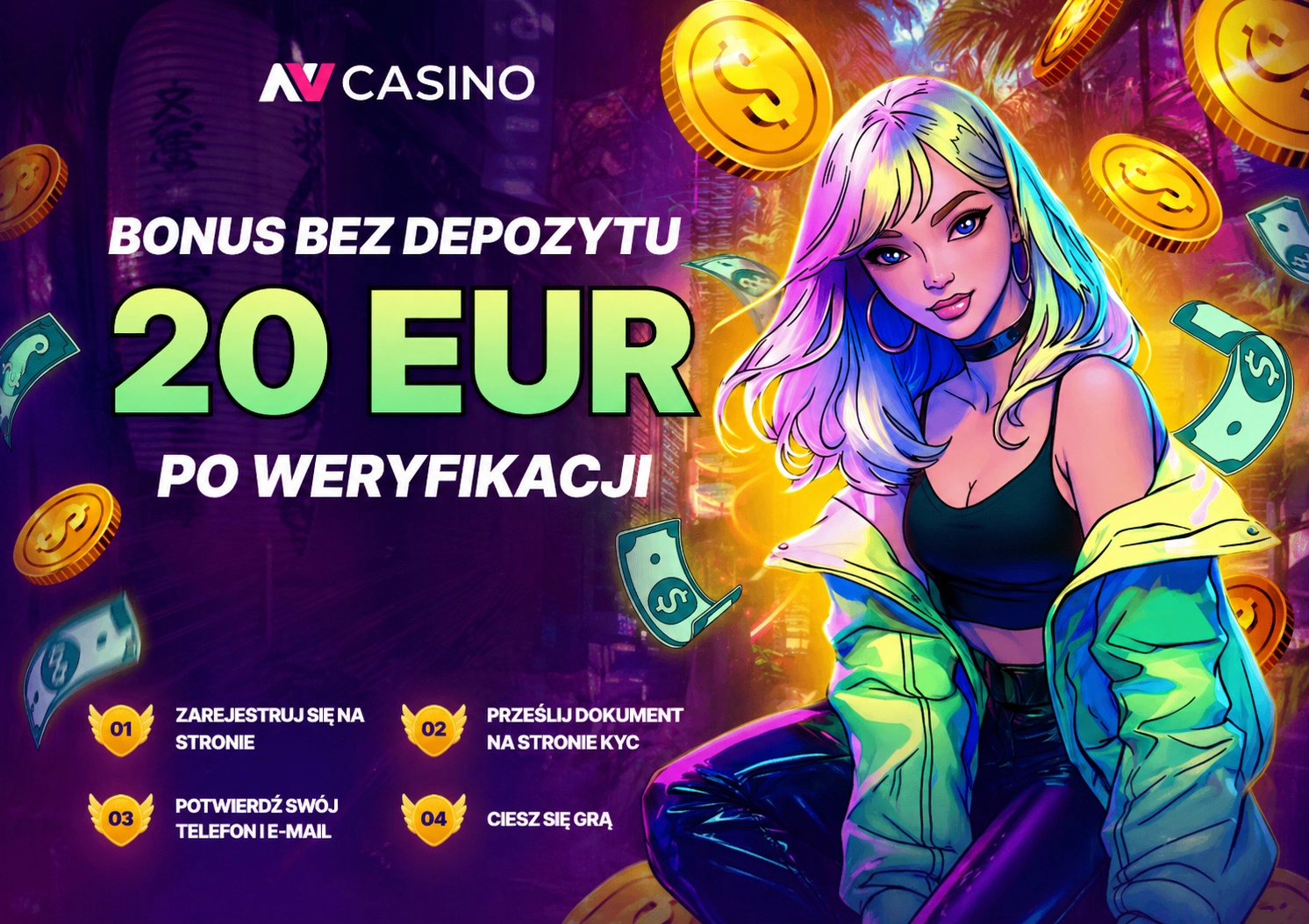 NV Casino code bonus gotówkowy 20 EUR bez depozytu